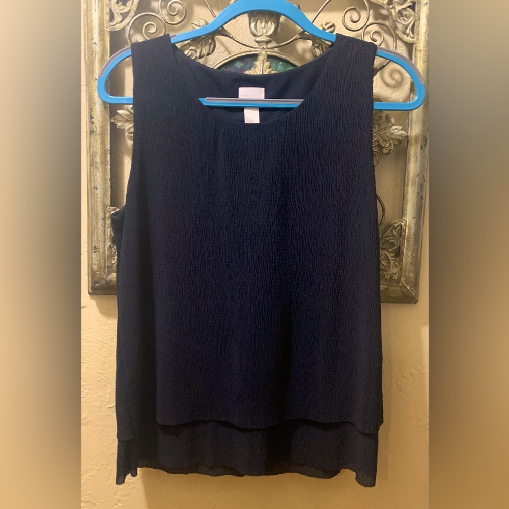 Black Sleeveless Blouse by Chico’s Size 1 (Medium)